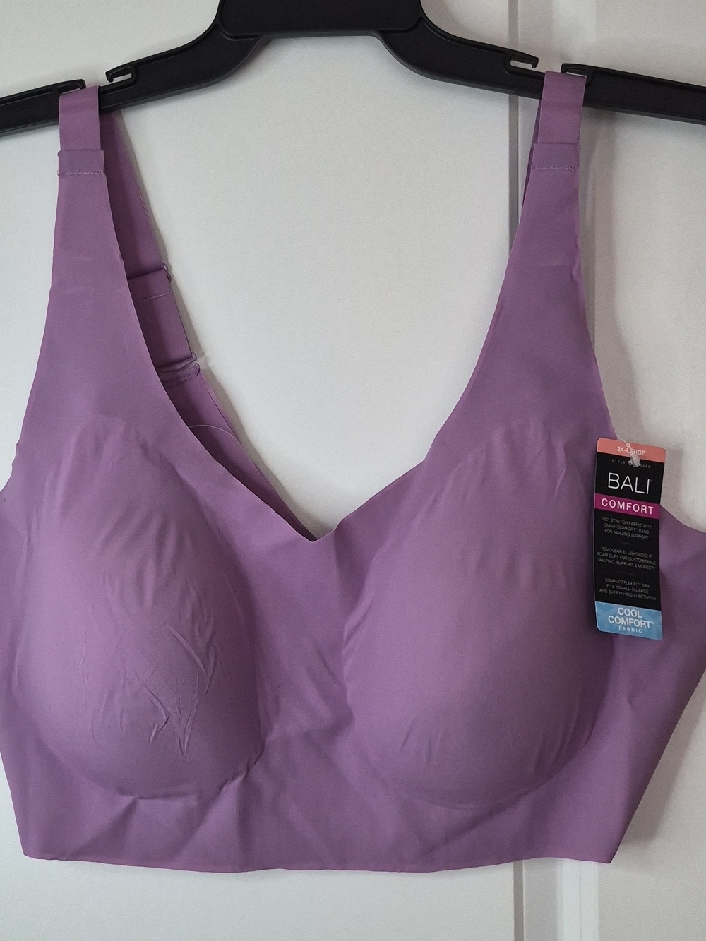 Bali Comfort Wireless Purple Bralette Size 3X NWT